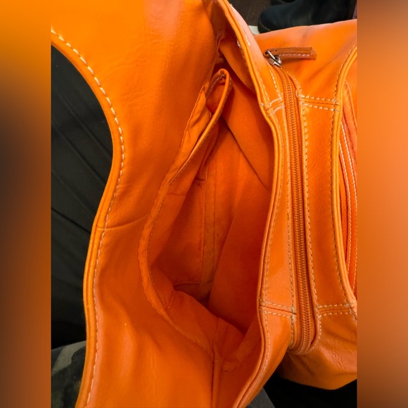 Bold Orange Purse with Silver Ring Detail – Spacious & Stylish - Picture 8 of 9